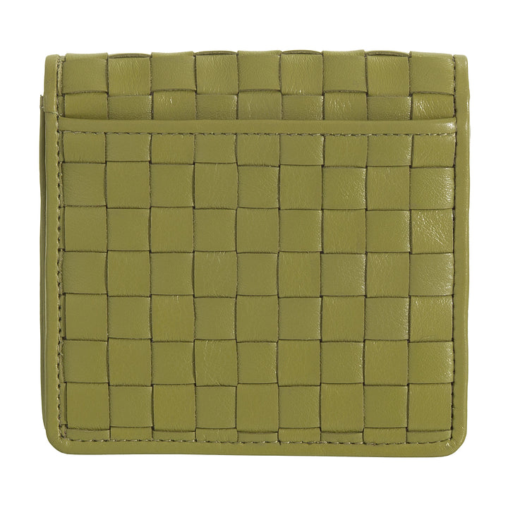 DUDU Petit Portefeuille Femme en Cuir Tressé - Elégant et Compact avec Compartiments pour Cartes, Cartes, Billets et Pièces - Design Raffiné