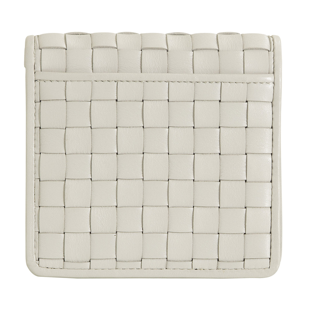 DUDU Petit Portefeuille Femme en Cuir Tressé - Elégant et Compact avec Compartiments pour Cartes, Cartes, Billets et Pièces - Design Raffiné