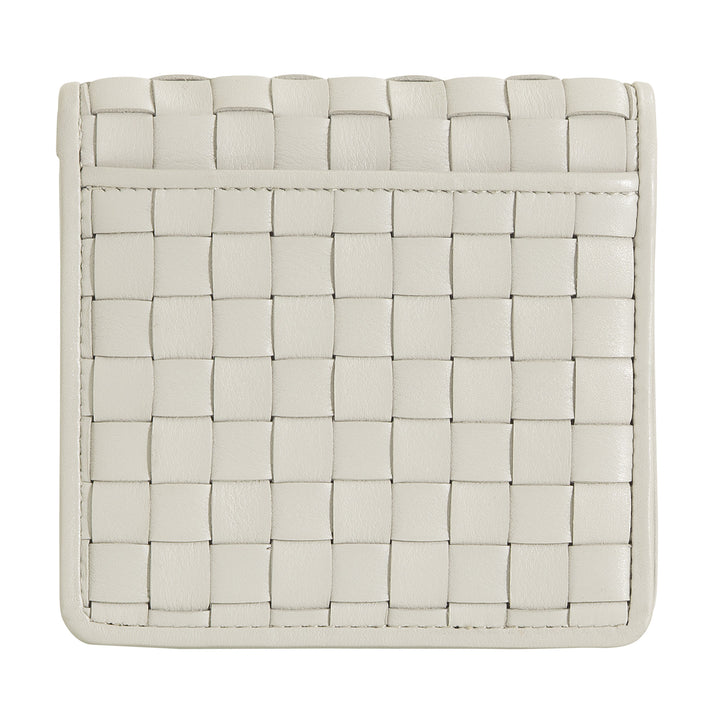 DUDU Petit Portefeuille Femme en Cuir Tressé - Elégant et Compact avec Compartiments pour Cartes, Cartes, Billets et Pièces - Design Raffiné
