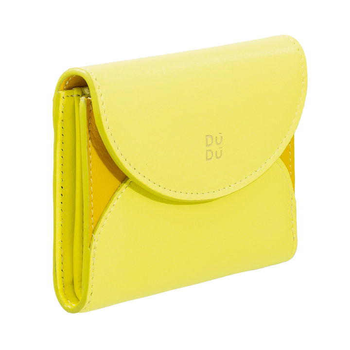 DUDU Petit portefeuille compact en cuir pour femme avec porte-cartes et porte-monnaie – Portefeuilles élégants et spacieux en cuir véritable pour femme