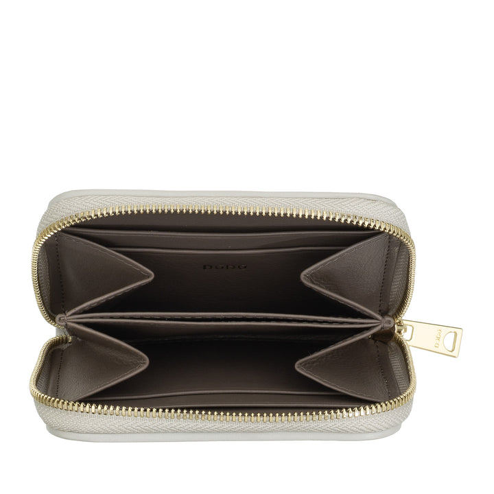 DUDU Petit Portefeuille Femme en Cuir Tressé Zippé Autour - Élégant et Compact, Porte-Cartes, Porte-Monnaie et Billets de Banque avec Zip
