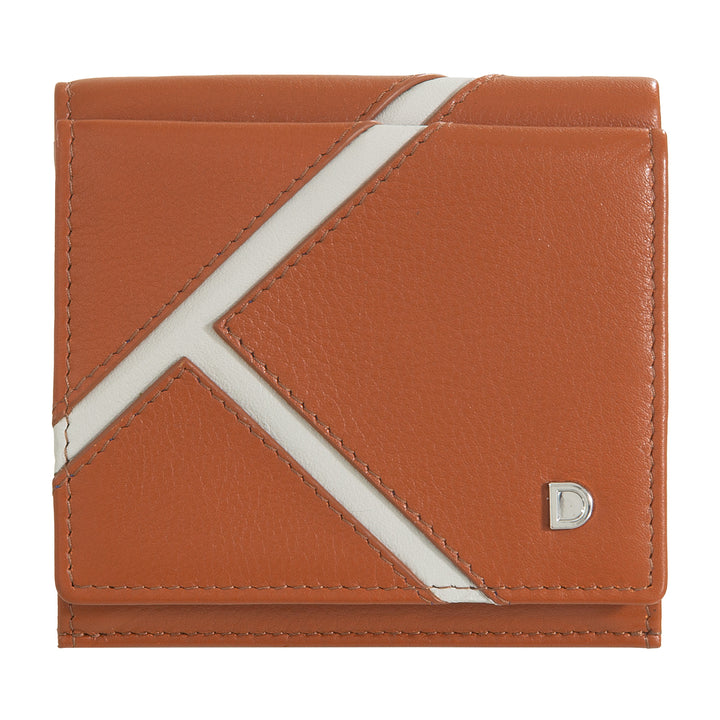 DUDU Unisex Wallet in Genuine Leather - Bifold with Button Closure and External Coin Purse - Design Inspired by Tennis Court Tournaments