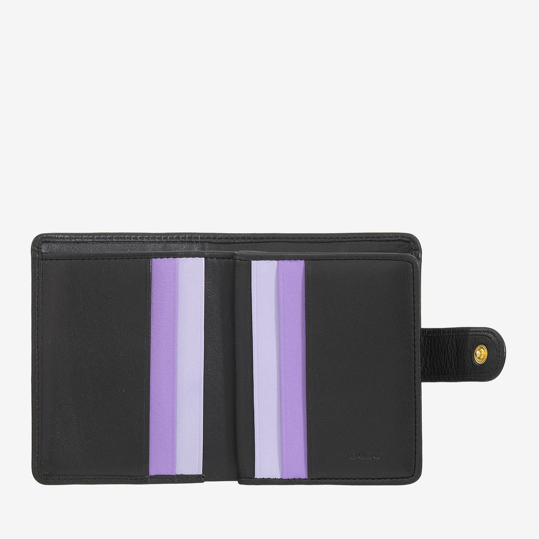 DUDU Portafoglio Donna in Pelle Vera Piccolo Portacarte in Pelle RFID con Cerniera Portamonete Banconote, Chiusura Esterna