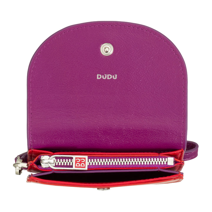 DUDU Damen-Handgelenk-Geldbörse aus Leder, kleine bunte Geldbörse für Münzen, Geldscheine, Kartenhalter mit Umhängeband