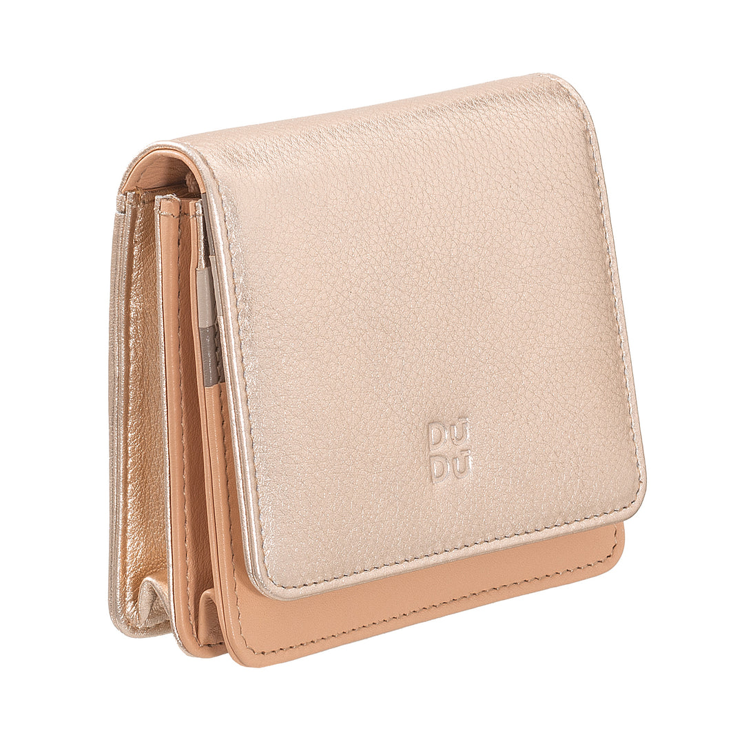 DUDU Small Ultra Compact Colorful RFID Shielded Leather Women&