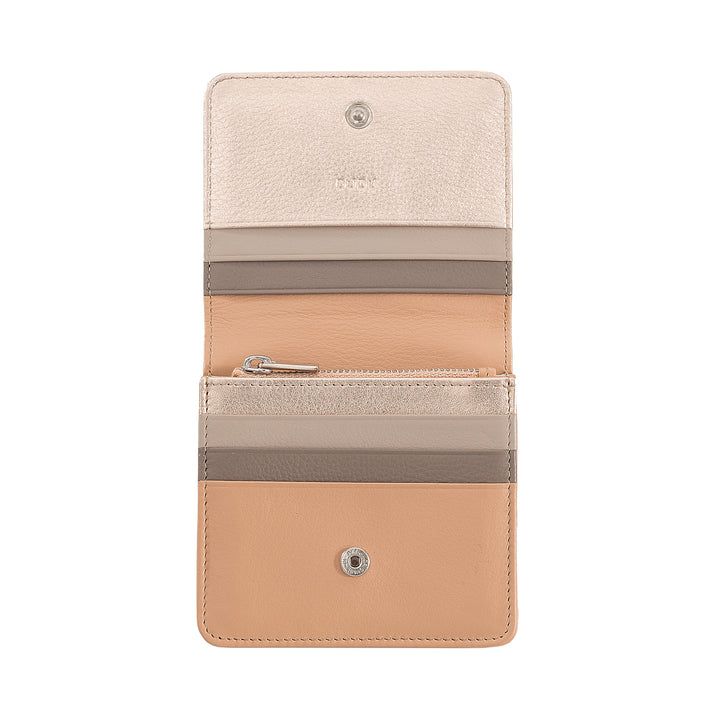 DUDU Small Ultra Compact Colorful RFID Shielded Leather Women&