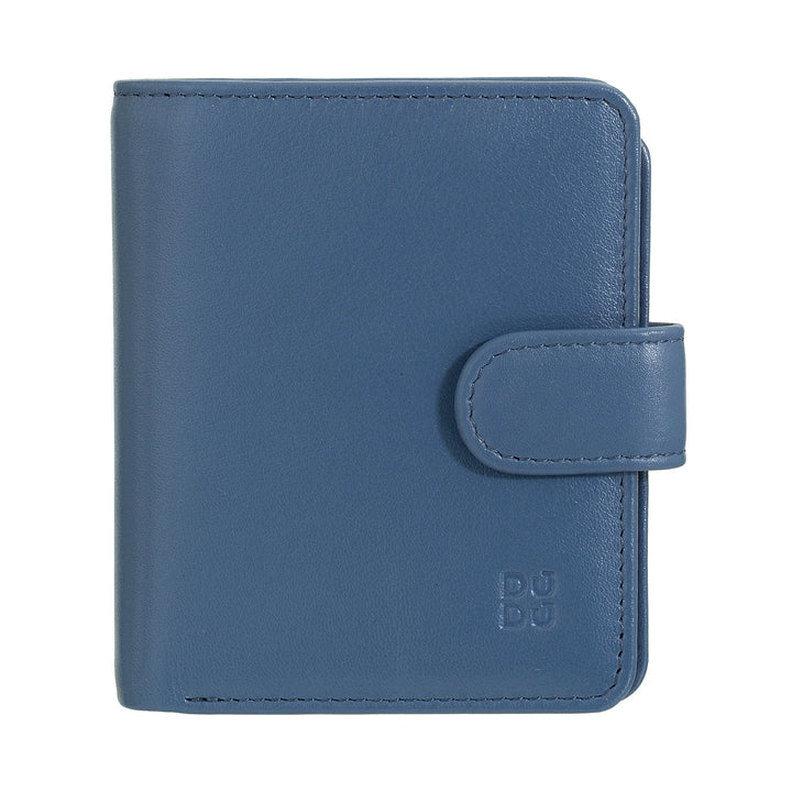 DUDU Petit Portefeuille en Cuir pour Femme avec Porte-Monnaie à Fermeture éclair, Portefeuille Compact avec Fermeture à Bouton, Porte-Billets, Porte-Cartes et Protection RFID