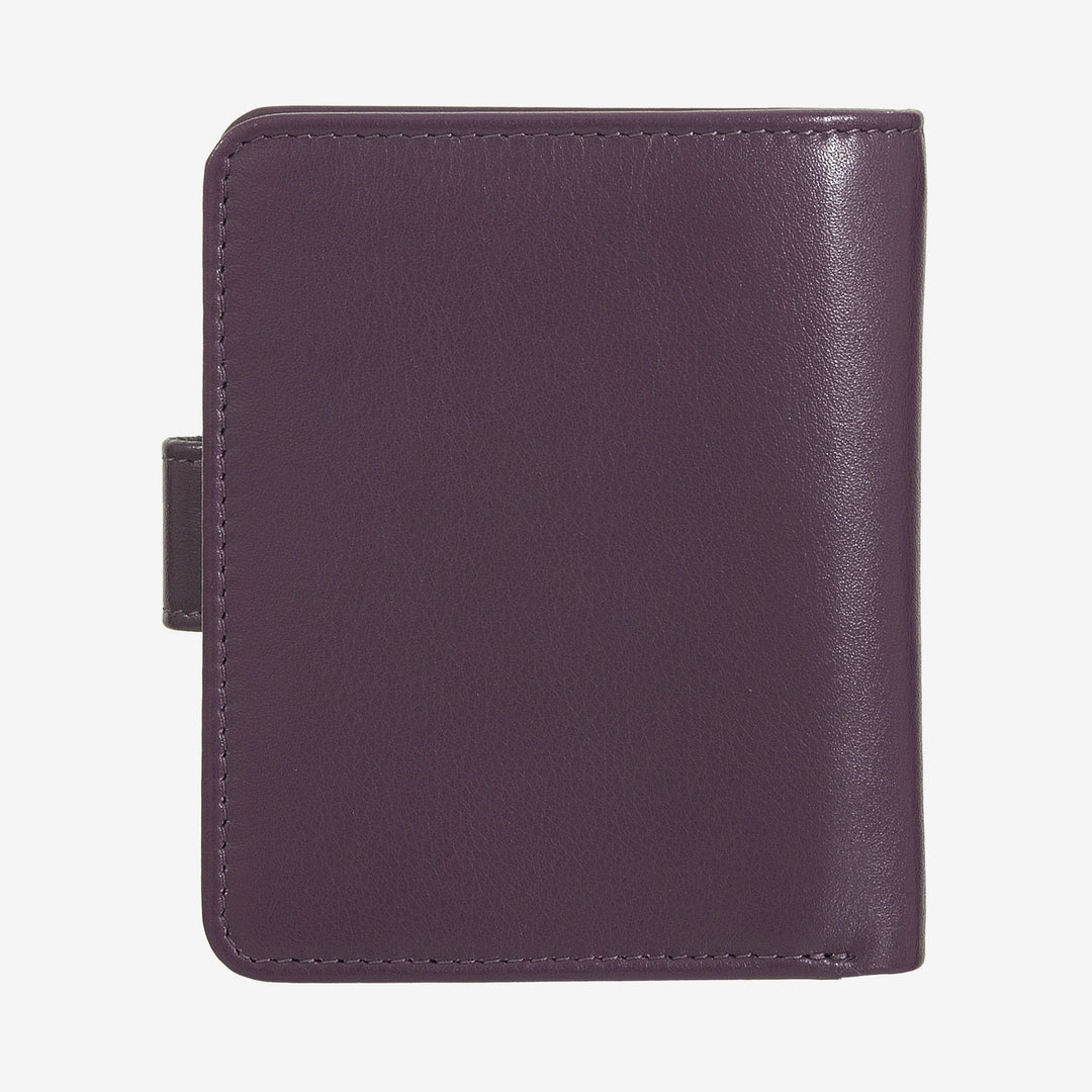 DUDU Kleine Damen-Geldbörse aus Leder mit Reißverschluss, Münzbörse, kompakte Geldbörse mit Knopfverschluss, Geldscheinhalter, Kartenhalter und RFID-Schutz