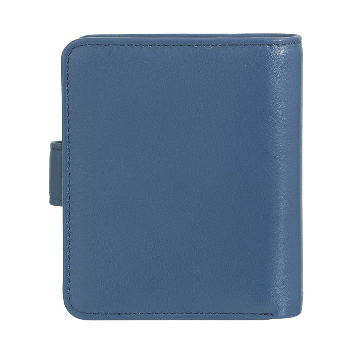 DUDU Petit Portefeuille en Cuir pour Femme avec Porte-Monnaie à Fermeture éclair, Portefeuille Compact avec Fermeture à Bouton, Porte-Billets, Porte-Cartes et Protection RFID