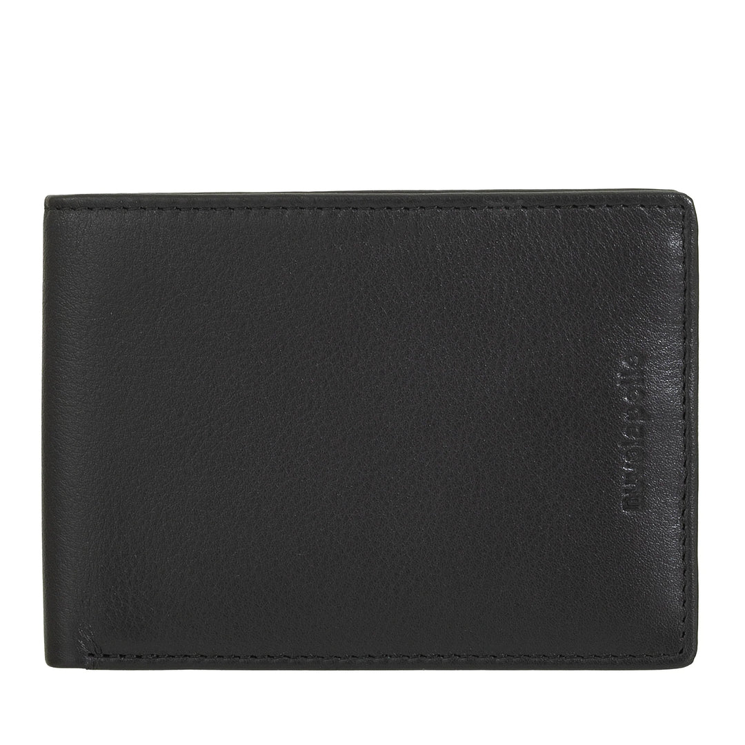Portefeuille pour hommes Nuvola Pelle Compact Slim en cuir véritable - Porte-billets et 6 poches fendues pour cartes et documents