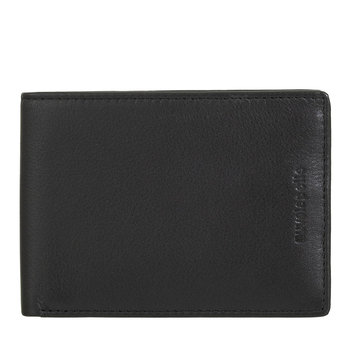 Portefeuille pour hommes Nuvola Pelle Compact Slim en cuir véritable - Porte-billets et 6 poches fendues pour cartes et documents