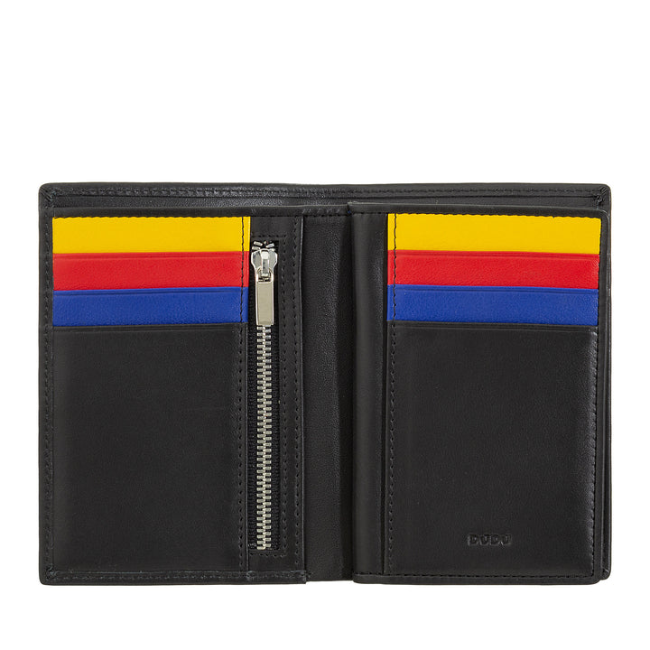Dudu menns lommebok for RFID -bok i flerfarget skinn med lyn