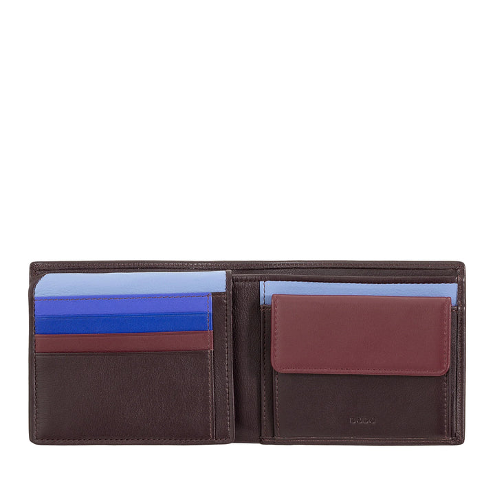 DUDU Classic RFID Herren-Geldbörse aus mehrfarbigem Leder, signiert