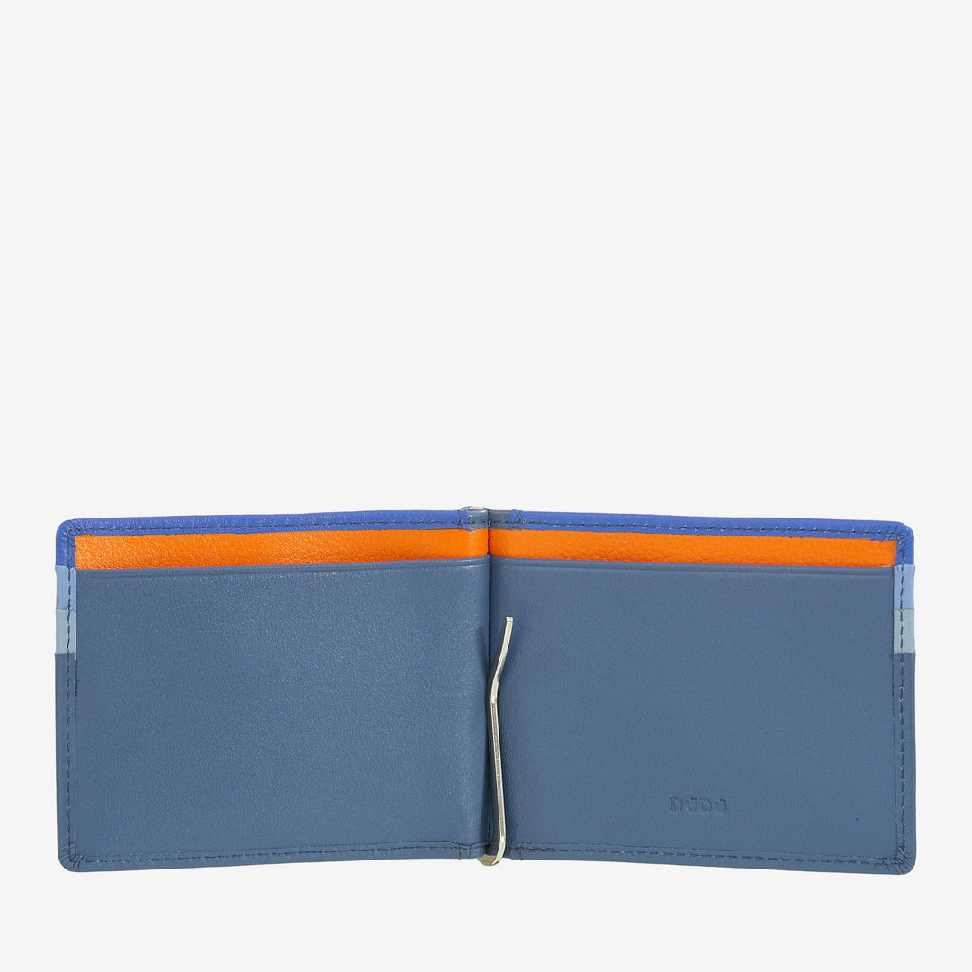DUDU Portefeuille pour Homme avec Pince à Billets en Cuir Porte-Carte de crédit Pince à Billets Porte-Carte Mince