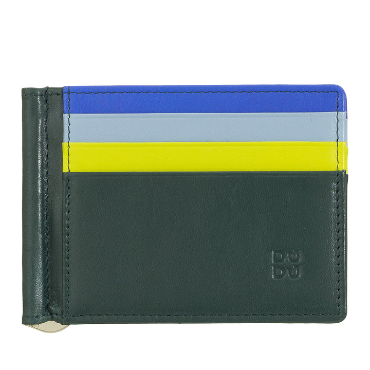 DUDU Portefeuille pour Homme avec Pince à Billets en Cuir Porte-Carte de crédit Pince à Billets Porte-Carte Mince