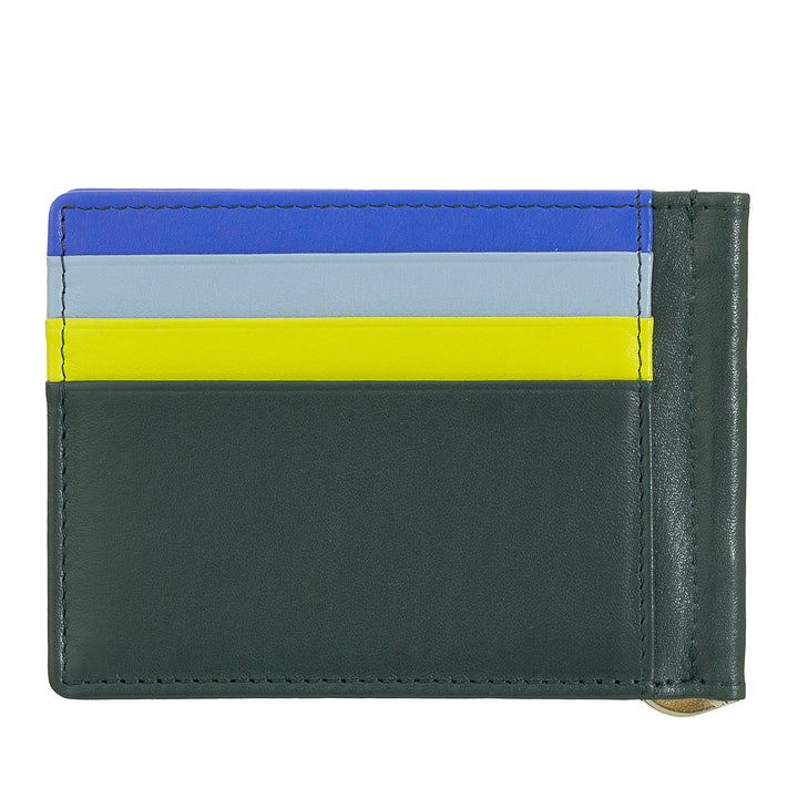 DUDU Portefeuille pour Homme avec Pince à Billets en Cuir Porte-Carte de crédit Pince à Billets Porte-Carte Mince