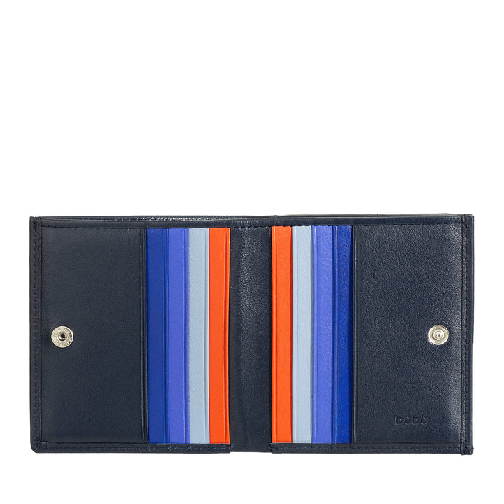 DuDu RFID Multicolor Leather Wallet Cards and Coins