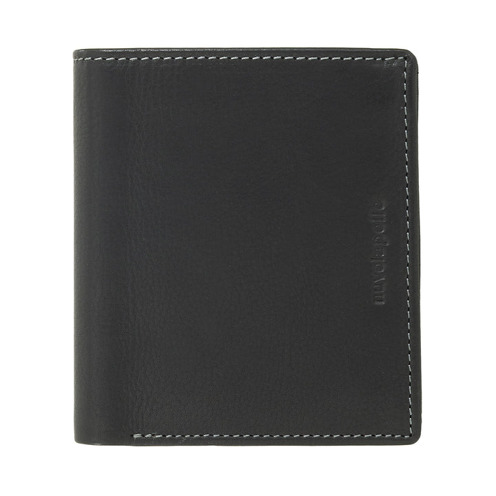 Nuvola Pelle Portafoglio Uomo in Pelle Piccolo con Portamonete – Portafoglio Compatto in Vera Pelle con Scomparti per Carte, Banconote, Zip Interna e Monete