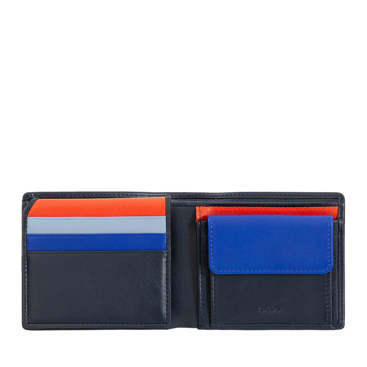 DUDU Kleine RFID-Herrenbrieftasche aus Leder mit Münzfach