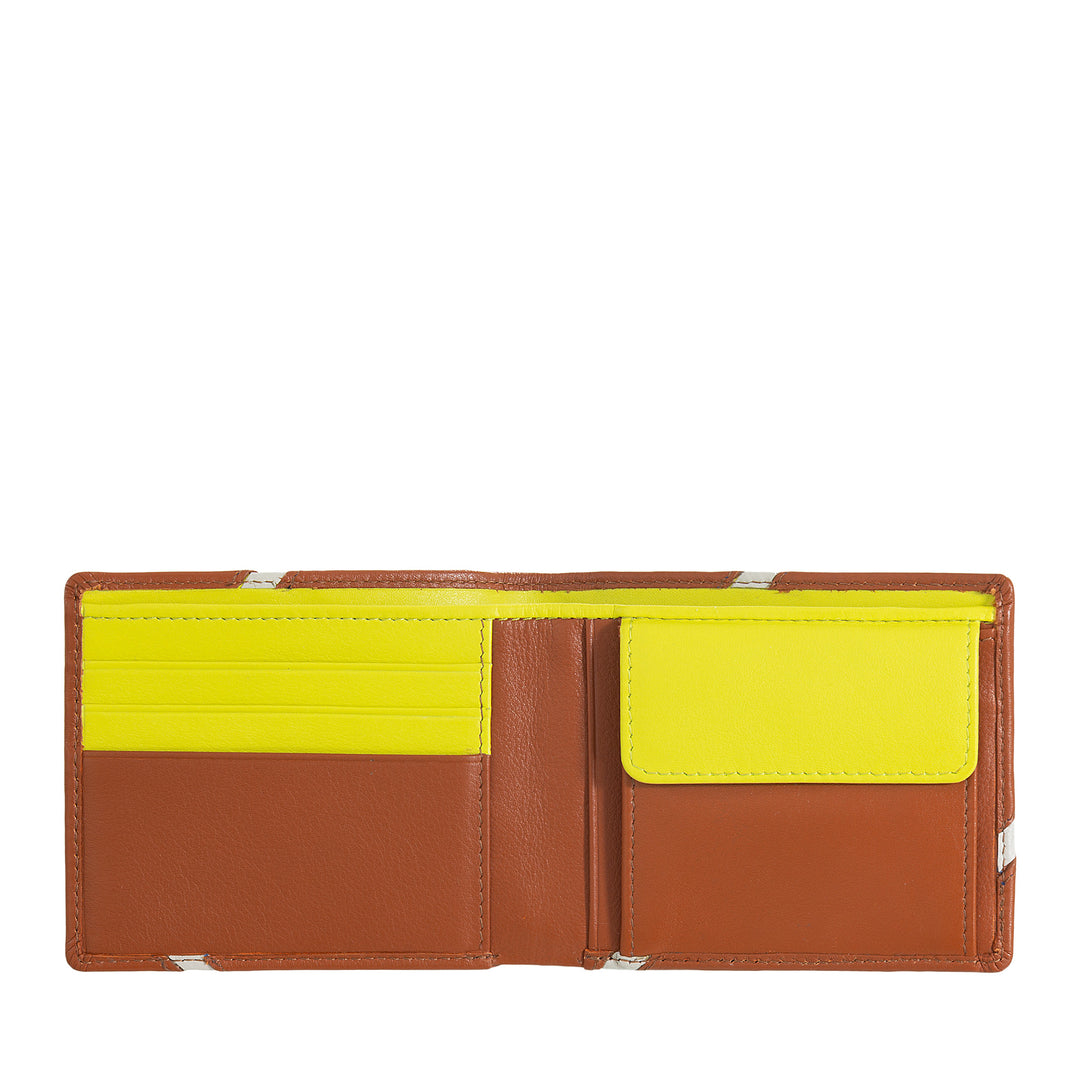 DUDU Portafoglio Uomo Compatto in Pelle – Design Ispirato al Tennis – Portafoglio Piccolo con Portamonete, Tasche per Carte e Banconote
