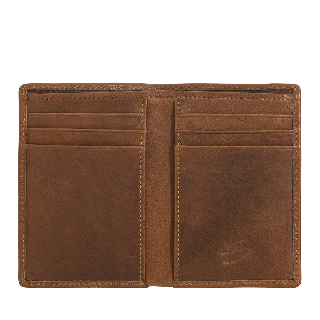 Nuvola Pelle Petit portefeuille pour homme en cuir véritable, porte-cartes fin avec fermeture éclair au dos, poche, portefeuille compact