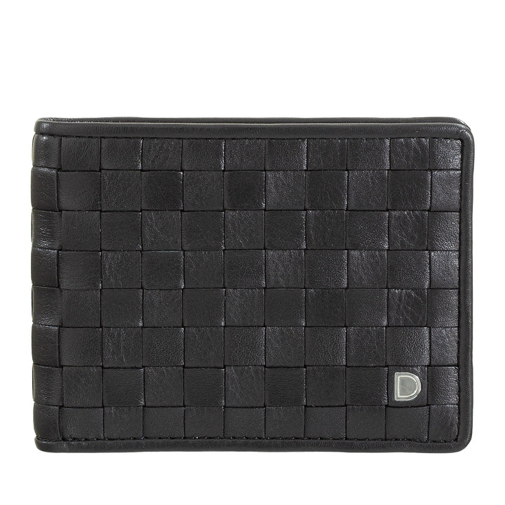 DUDU Portafoglio Uomo in Vera Pelle Intrecciata, Porta Carte di Credito e Banconote, Wallet Compatto e Sottile, Elegante Portafoglio Bifold in Pelle