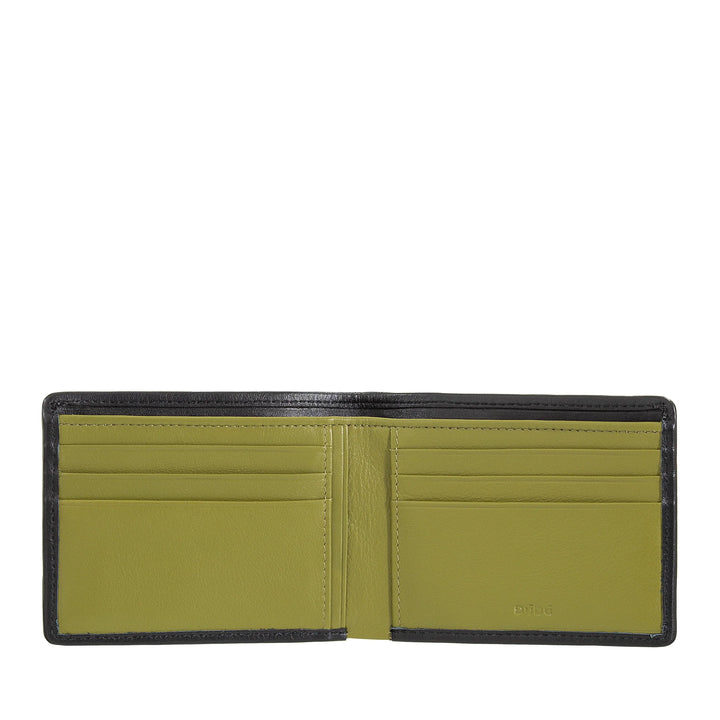 DUDU Portafoglio Uomo in Vera Pelle Intrecciata, Porta Carte di Credito e Banconote, Wallet Compatto e Sottile, Elegante Portafoglio Bifold in Pelle