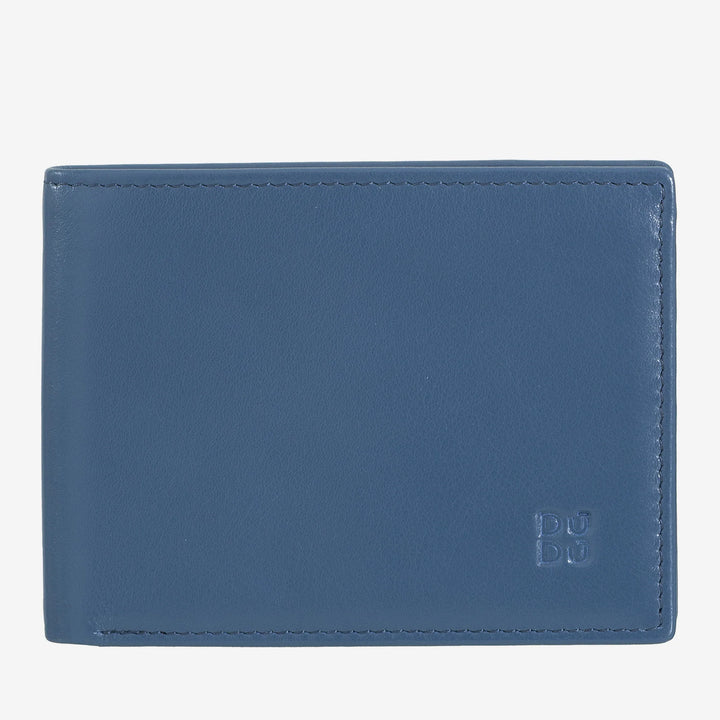 DUDU Portafoglio Uomo Blocco RFID in Pelle Schermato Piccolo da Tasca con slot Porta Carte di Credito
