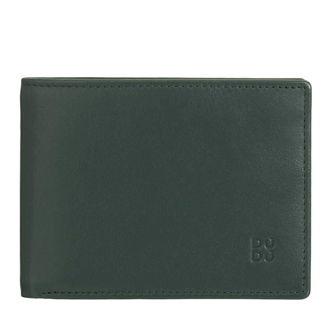 DUDU Portefeuille pour homme avec blocage RFID en cuir, petite poche blindée avec fente pour carte de crédit