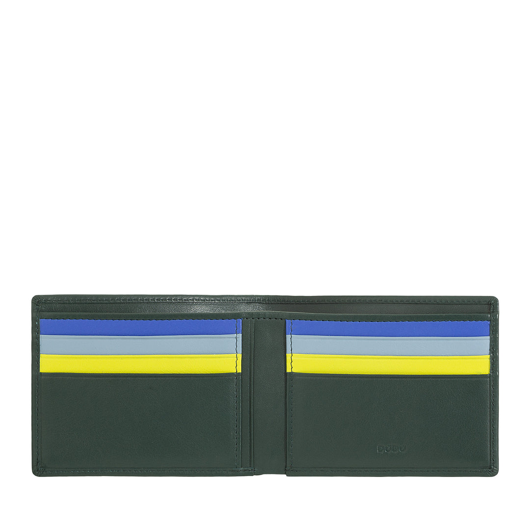 DUDU Portefeuille pour homme avec blocage RFID en cuir, petite poche blindée avec fente pour carte de crédit