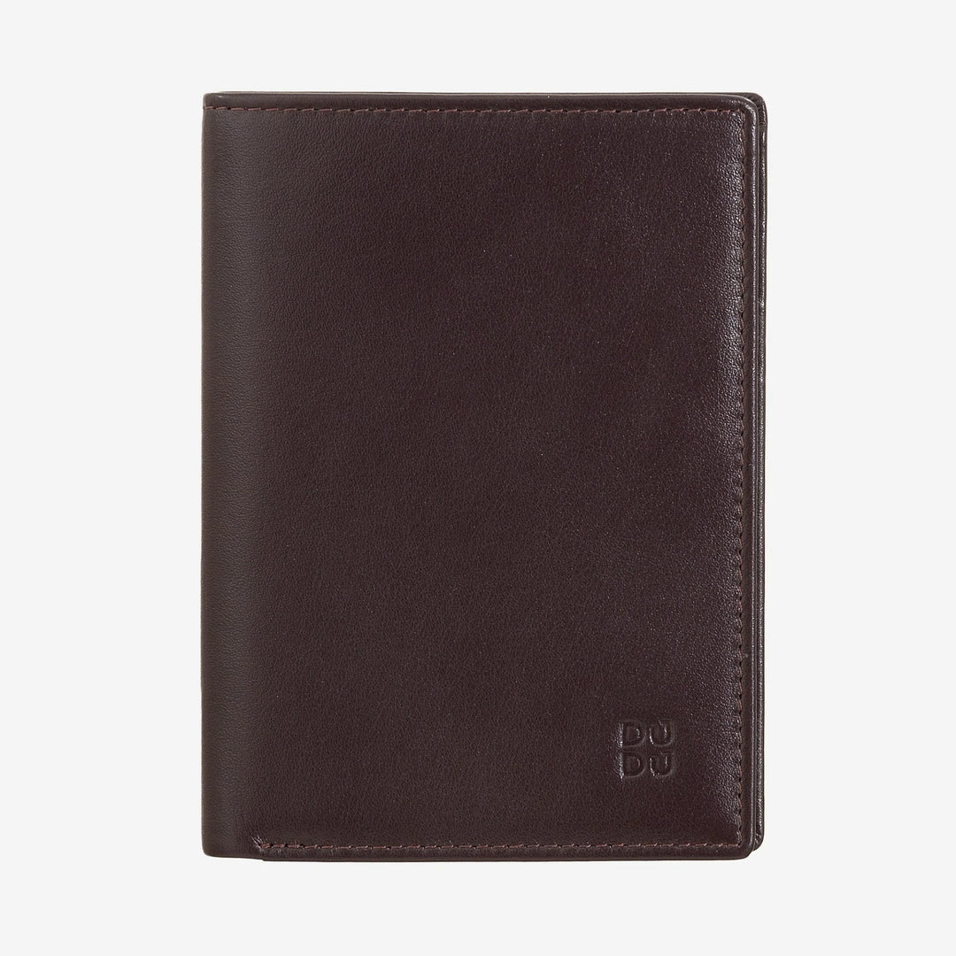 DUDU Portefeuille Slim pour Homme en Cuir Véritable, Petit et Fin, Porte-Monnaie et Cartes de Crédit, Porte-Cartes Compact avec Fermeture Éclair Interne, Design Minimal