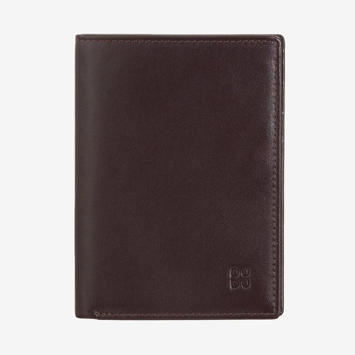 DUDU Portefeuille Slim pour Homme en Cuir Véritable, Petit et Fin, Porte-Monnaie et Cartes de Crédit, Porte-Cartes Compact avec Fermeture Éclair Interne, Design Minimal