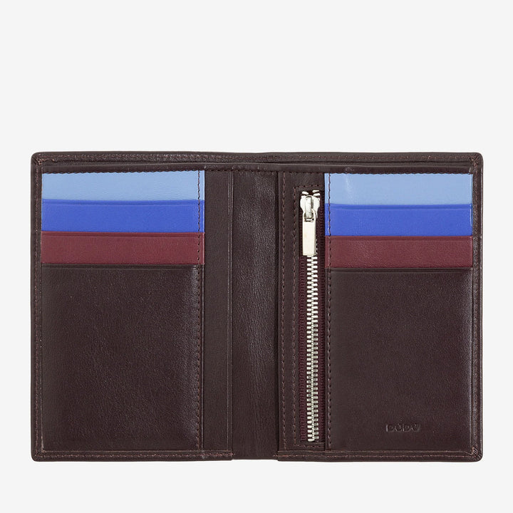 DUDU Portefeuille Slim pour Homme en Cuir Véritable, Petit et Fin, Porte-Monnaie et Cartes de Crédit, Porte-Cartes Compact avec Fermeture Éclair Interne, Design Minimal