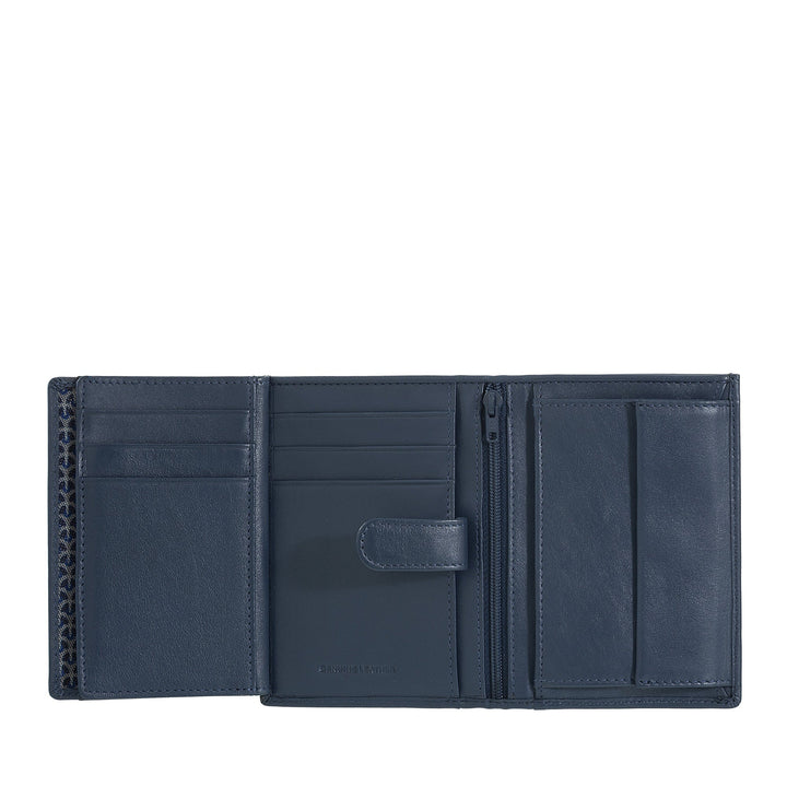 Portefeuille vertical pour homme Nuvola Pelle en cuir Nappa - Portefeuille avec porte-monnaie, fente pour cartes et poches transparentes