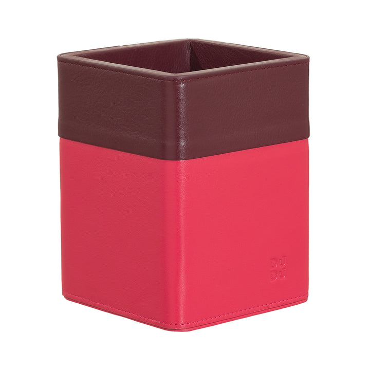 DUDU Designer Leather Desk Pen Holder, Pen Holder for Office Table, Colorful Pencil Holder