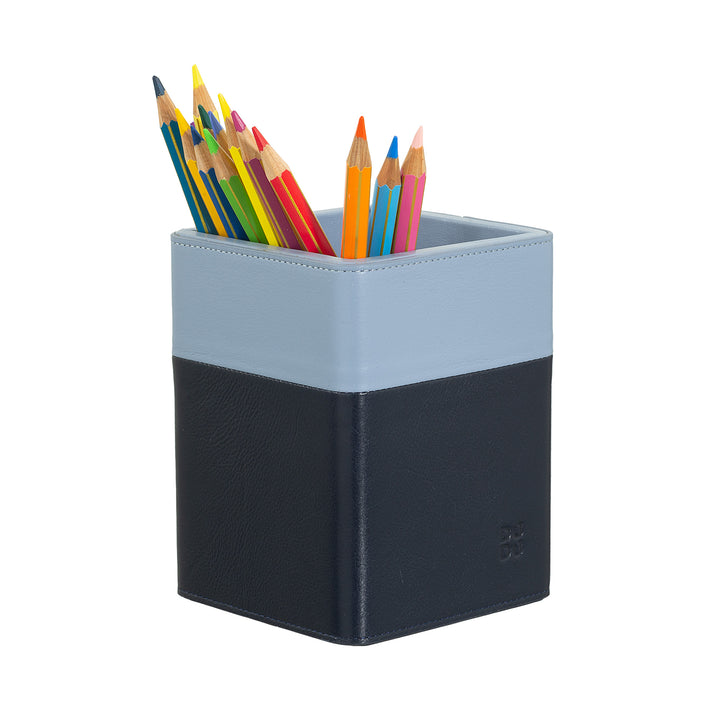 DUDU Designer Leather Desk Pen Holder, Pen Holder for Office Table, Colorful Pencil Holder