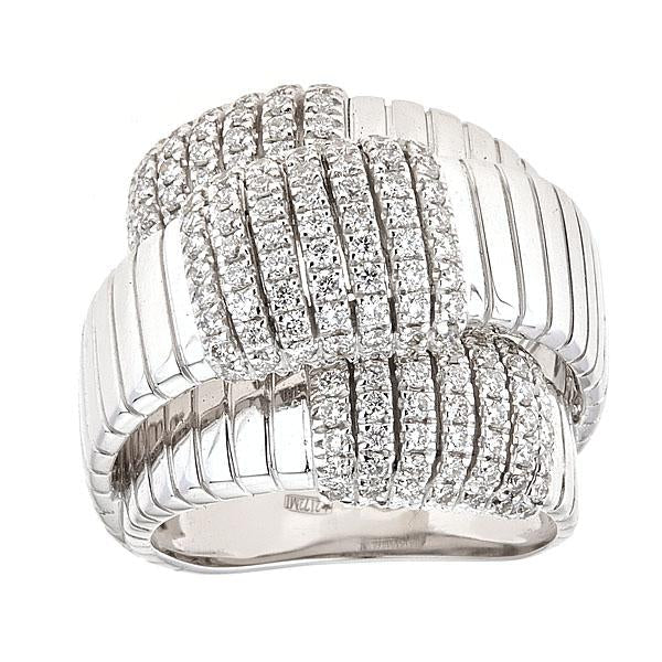 Bague cocktail triple bande Zydo en or avec diamants or blanc 50676