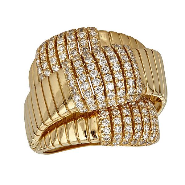 Zydo Yellow Gold Diamond Triple Band Cocktail Ring 50679