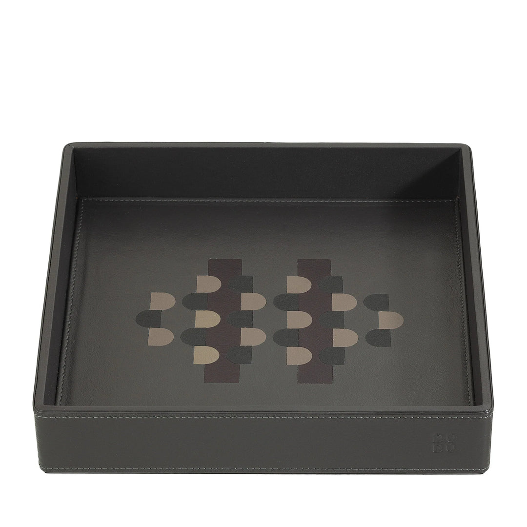 Plateau de poche en cuir coloré DUDU Entryway Designer avec boîte-cadeau
