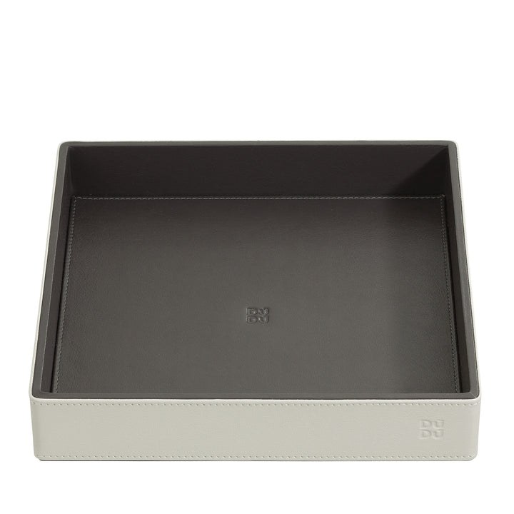 DUDU Designer-Taschentablett aus farbigem Leder für den Eingangsbereich mit Geschenkbox
