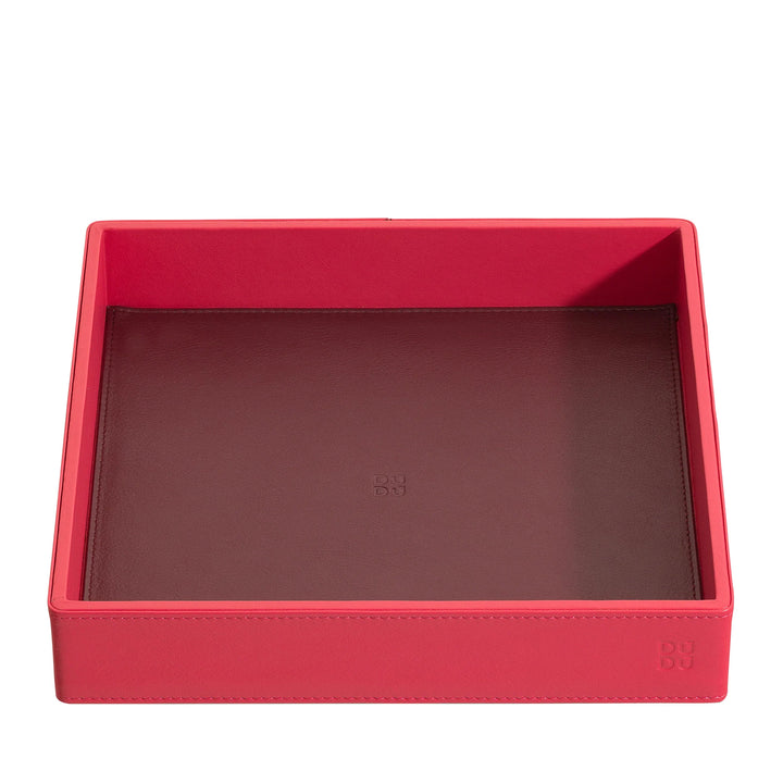 Plateau de poche en cuir coloré DUDU Entryway Designer avec boîte-cadeau