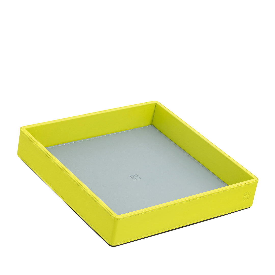 Plateau de poche en cuir coloré DUDU Entryway Designer avec boîte-cadeau