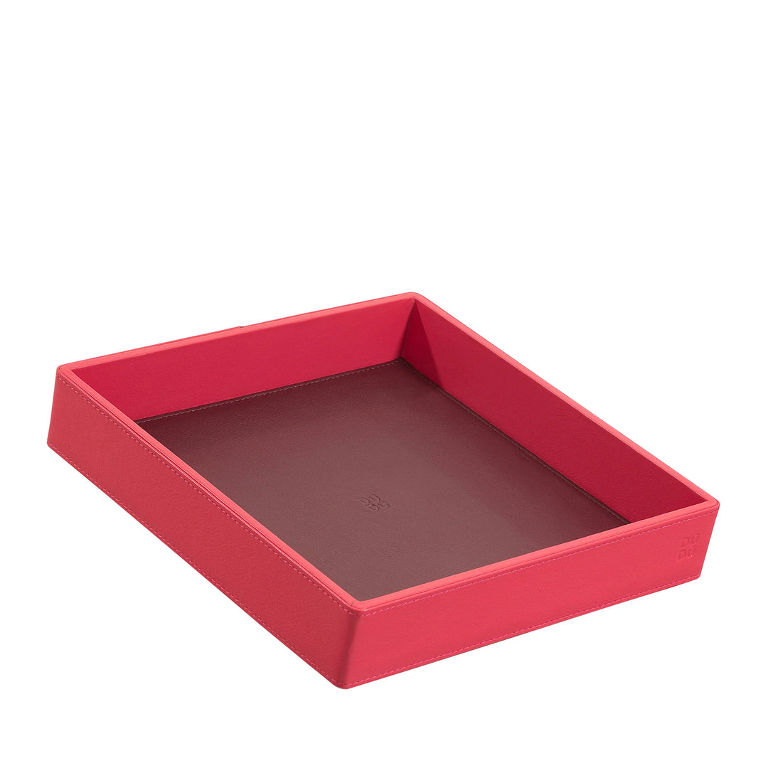 Plateau de poche en cuir coloré DUDU Entryway Designer avec boîte-cadeau
