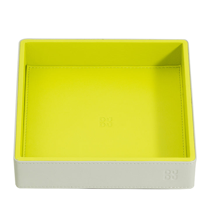 DUDU Entryway Designer Colored Leather Pocket Tray, 14x14cm, with Gift Box
