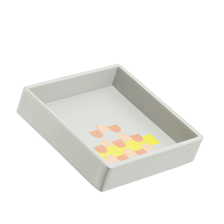 DUDU Entryway Designer Colored Leather Pocket Tray, 14x14cm, with Gift Box