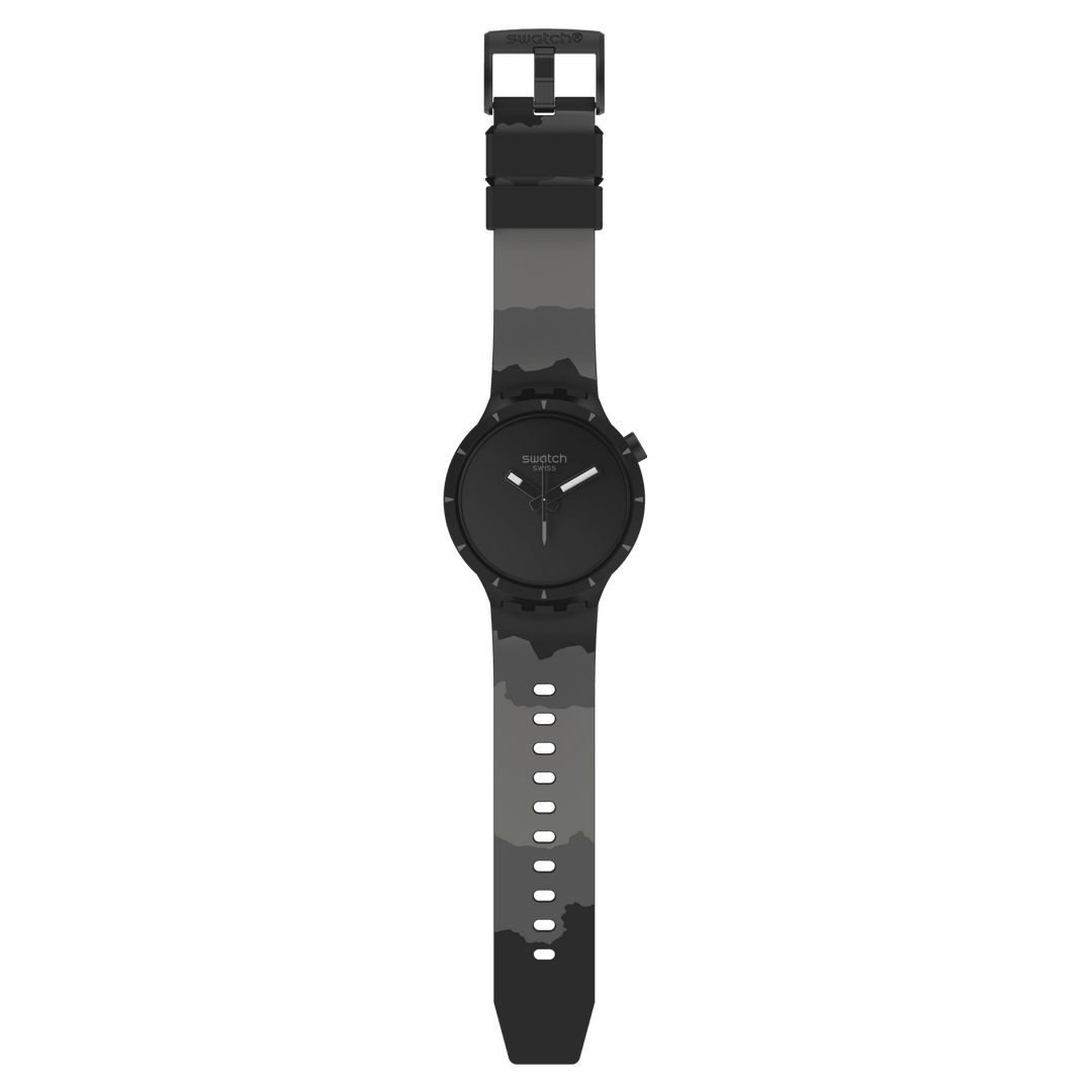 Swatch घड़ी BIOCERAMIC बेसल्ट मूल बिग बोल्ड 47mm SB03B110