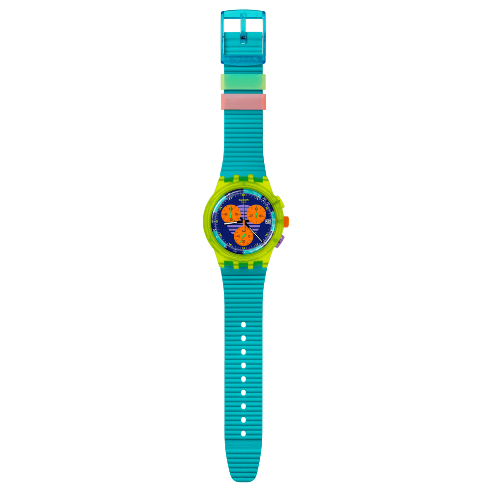 Swatch orologio NEON WAVE Originals Chrono 42mm SUSJ404 - Capodagli 1937