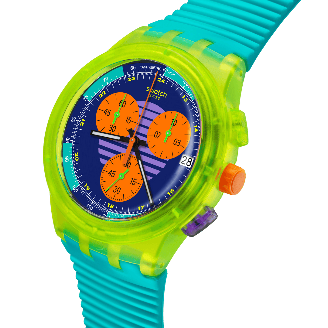 Swatch orologio NEON WAVE Originals Chrono 42mm SUSJ404 - Capodagli 1937