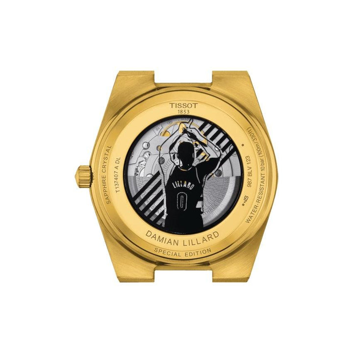 Tissot orologio PRX Powermatic 80 Damian Lillard Special Edition 40mm nero automatico acciaio finitura PVD oro giallo T137.407.33.051.00 - Capodagli 1937