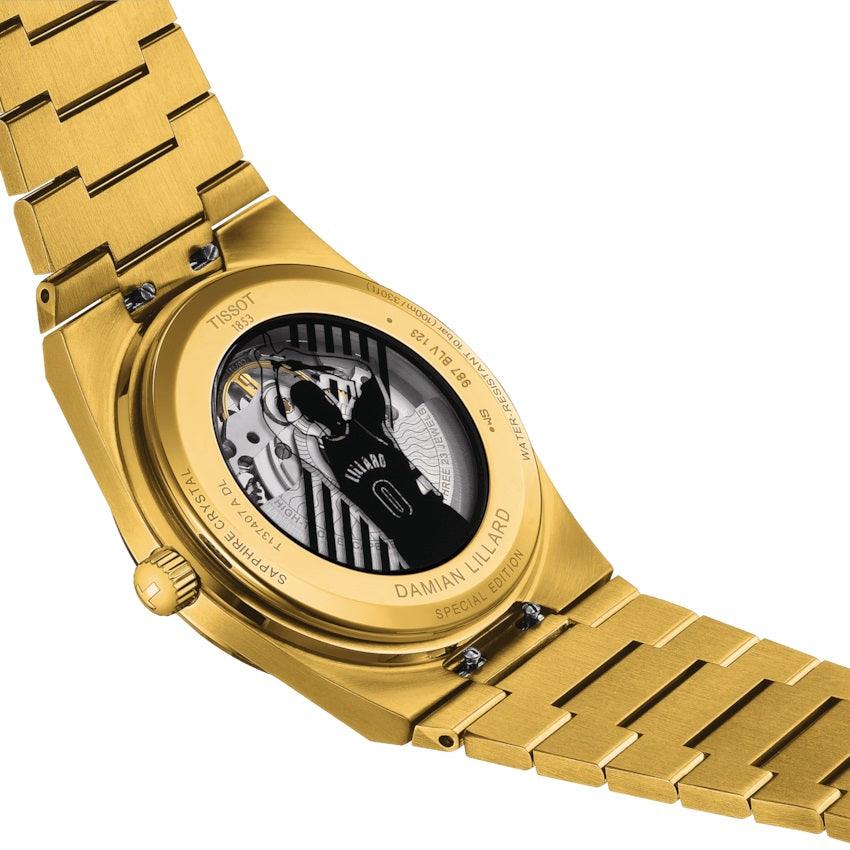 Tissot orologio PRX Powermatic 80 Damian Lillard Special Edition 40mm nero automatico acciaio finitura PVD oro giallo T137.407.33.051.00 - Capodagli 1937